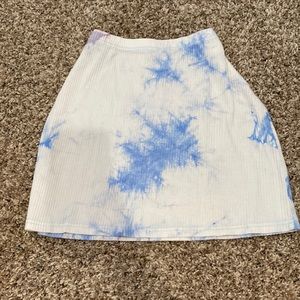 A blue and white skirt